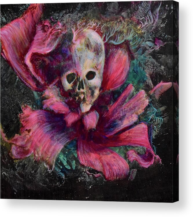 Skull Acrylic Print featuring the painting Life And Death by Selena Wilson