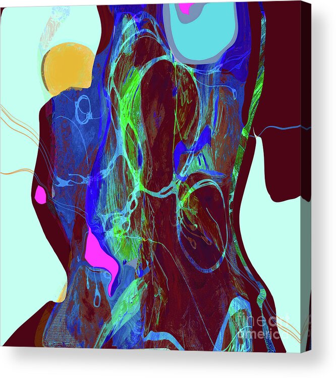 Neurographic Acrylic Print featuring the mixed media Life Cycles No 1 by Zsanan Studio