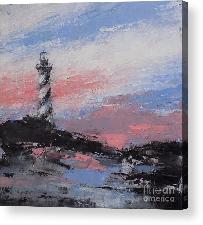 Lighthouse Acrylic Print featuring the painting Light Of The World by Dan Campbell