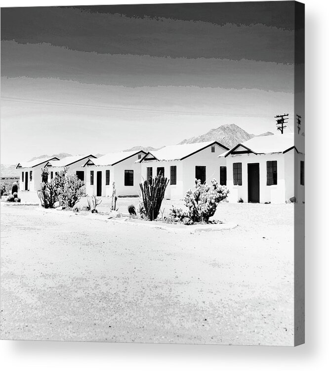 Photograph Acrylic Print featuring the photograph LITTLE WHITE COTTAGES Route 66 Amboy CA by William Dey