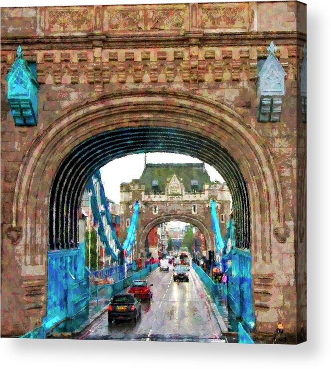 London Bridge Acrylic Print featuring the digital art London Bridge by SnapHappy Photos