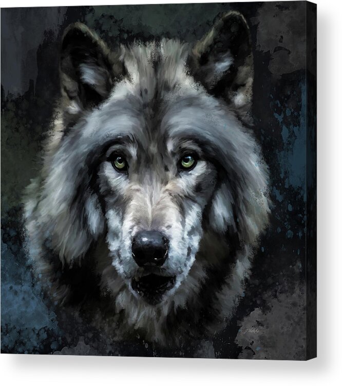 Lone Wolf Acrylic Print featuring the painting Lone Wolf by Jordan Blackstone