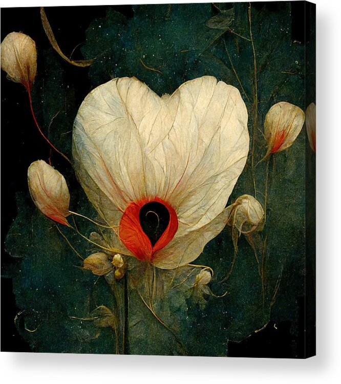 Flower Acrylic Print featuring the digital art Love Grows by Nickleen Mosher
