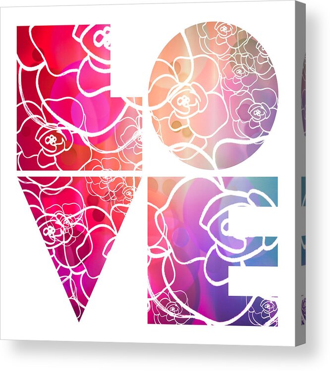 Love Acrylic Print featuring the mixed media LOVE Transparent Image by Eileen Backman