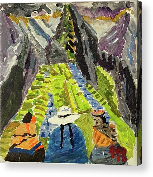  Acrylic Print featuring the painting Machu Pichu journey by John Macarthur