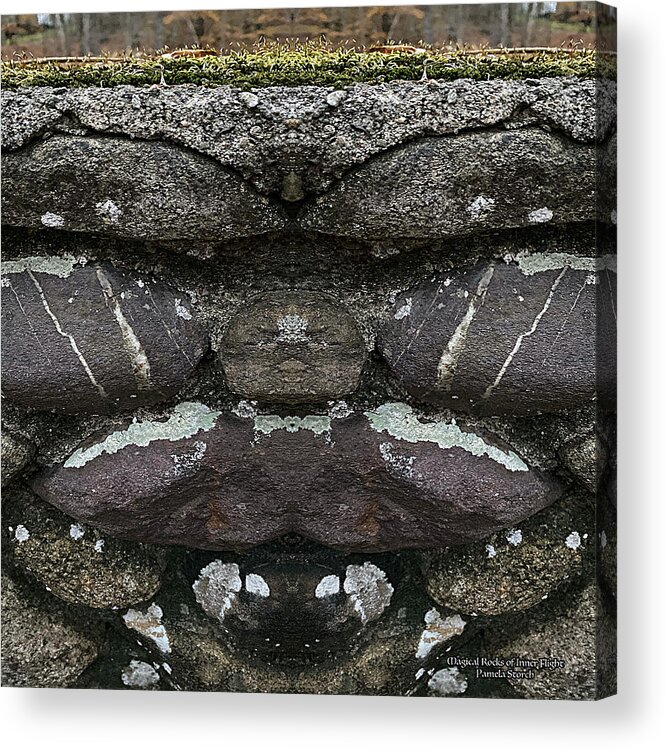 Pamela Storch Acrylic Print featuring the digital art Magical Rocks of Inner Flight by Pamela Storch