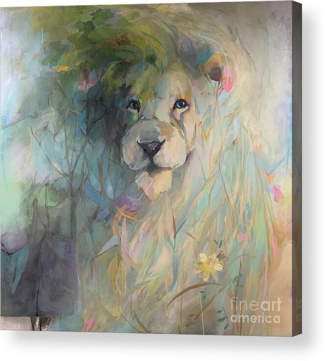Lion Acrylic Print featuring the painting Majesty by Kimberly Santini