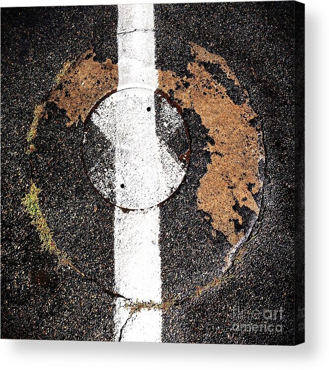 Abstract Acrylic Print featuring the photograph Man Hole Cover Totem by Dutch Bieber