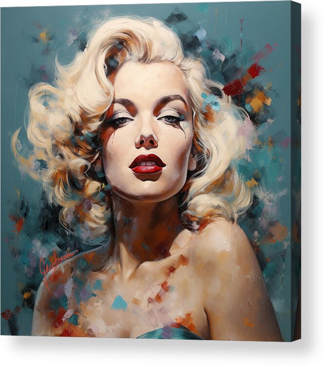 Marilyn Monroe Acrylic Print featuring the painting Marilyn VII by Jackie Medow-Jacobson