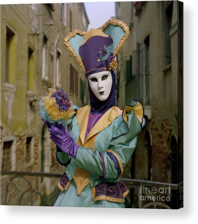 Mask Acrylic Print featuring the photograph Mask at the Canal by Riccardo Mottola