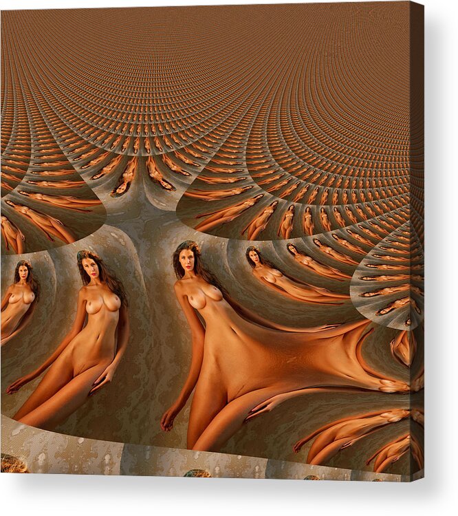 Naked Acrylic Print featuring the digital art Mathematics Symphony by Stephane Poirier