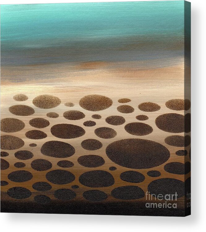 River Pebbles Acrylic Print featuring the painting Meditative River Bottom by Donna Mibus