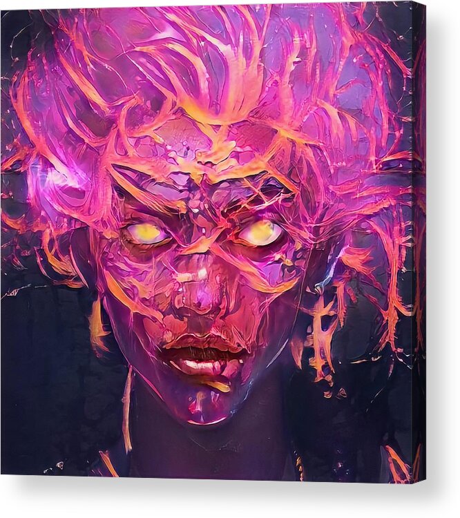 Medusa Acrylic Print featuring the digital art Medusa by Skip Hunt