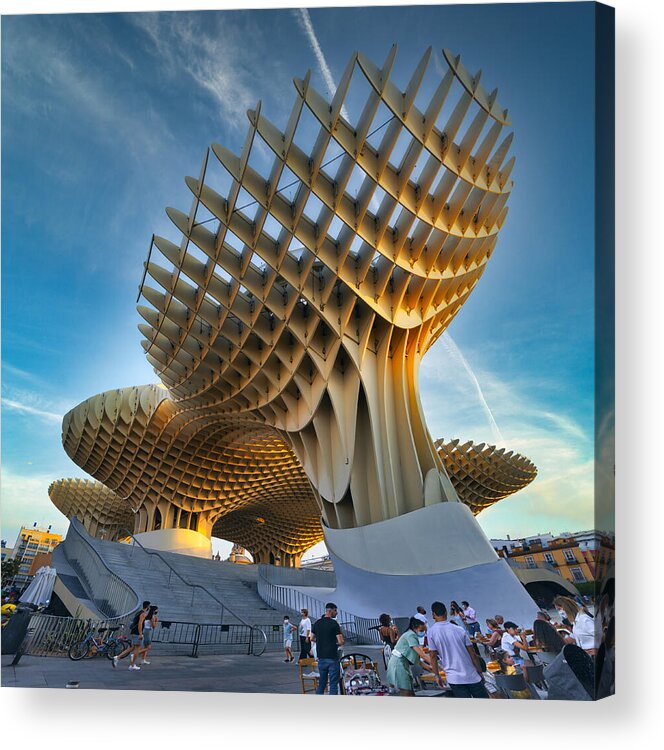 Metropol Parasol Acrylic Print featuring the photograph Metropol Parasol Encarnacion square side by Micah Offman