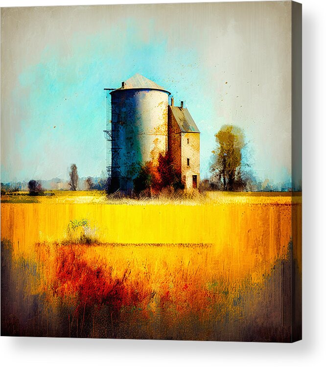 Abstract Acrylic Print featuring the digital art Middleton Silo by Craig Boehman