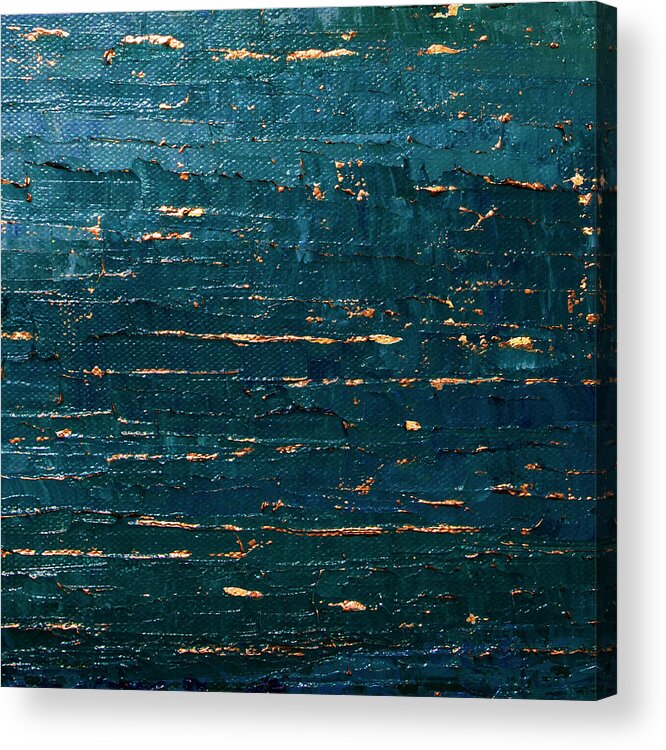 Ocean Acrylic Print featuring the painting Midnight Water by Linda Bailey