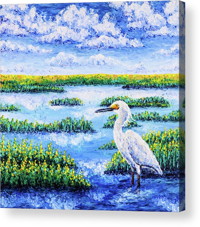 Marsh Acrylic Print featuring the painting Minding The Tide by Bari Rhys