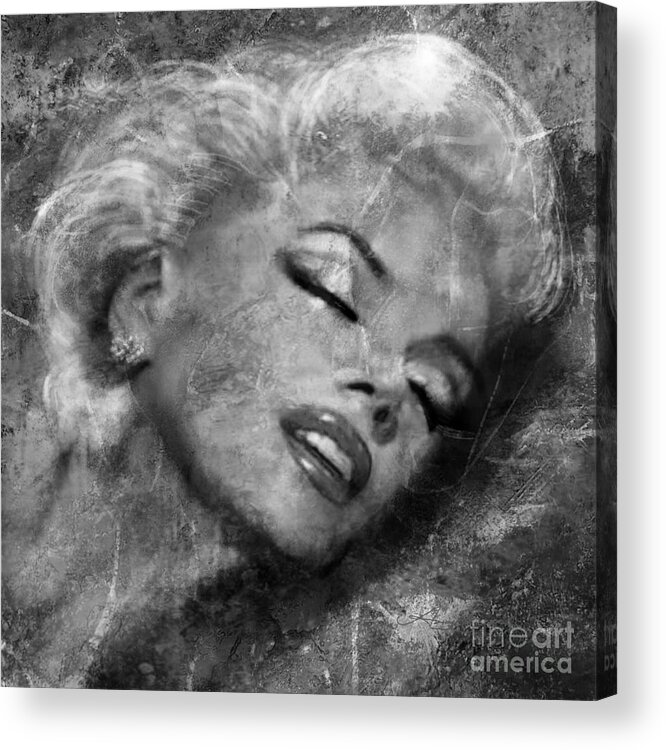 Painting Acrylic Print featuring the painting MM Universe BW by Angie Braun