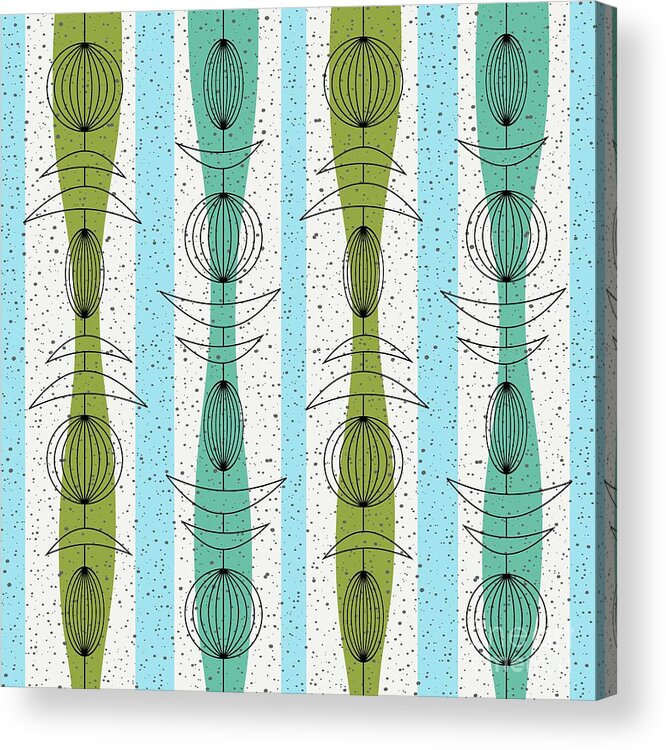 Mid Century Modern Acrylic Print featuring the digital art Mobiles Fabric 1 by Donna Mibus