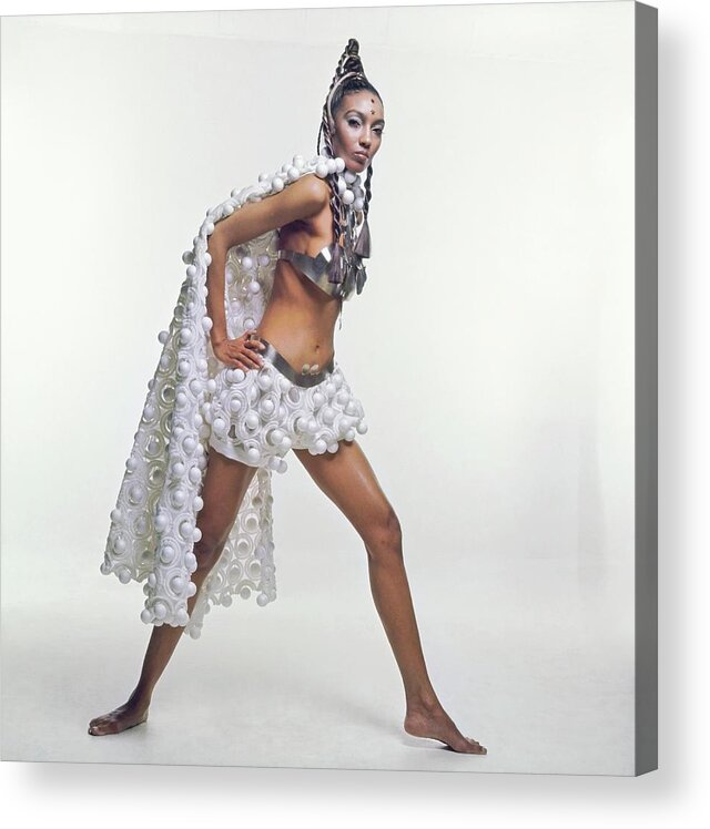 Fashion Acrylic Print featuring the photograph Model Carol La Brie Wearing An Emanuel Ungaro Ensemble by Bert Stern