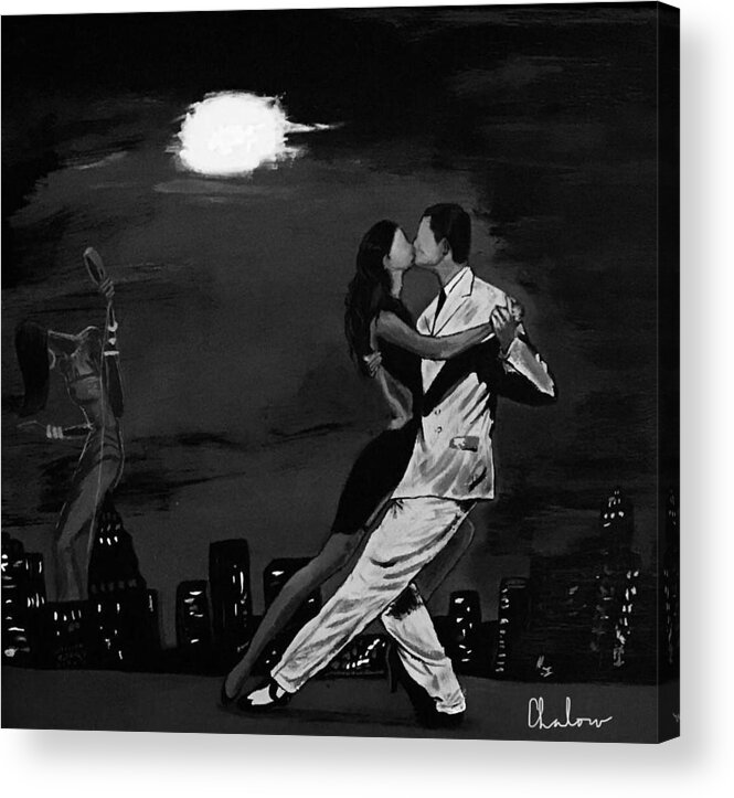  Acrylic Print featuring the painting Moonlight Dark Dancing by Charles Young