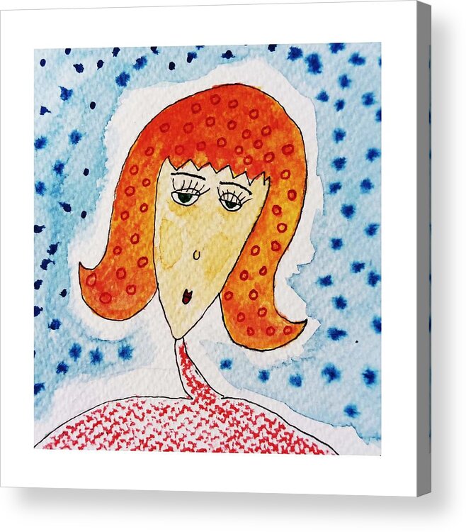 Dreams Acrylic Print featuring the painting Mrs. Campbell en busca de sus momentos by Ova