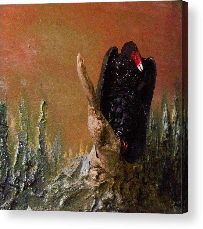  Acrylic Print featuring the sculpture Mussel Shell and Crab Claw Vulture by R Allen Swezey