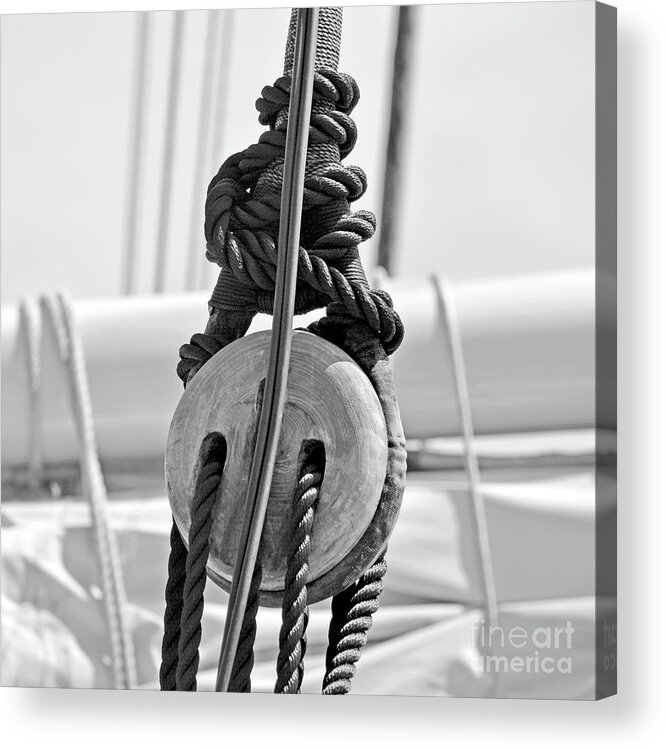 Pulley Acrylic Print featuring the photograph Nautical Series Pulley by Dianne Morgado