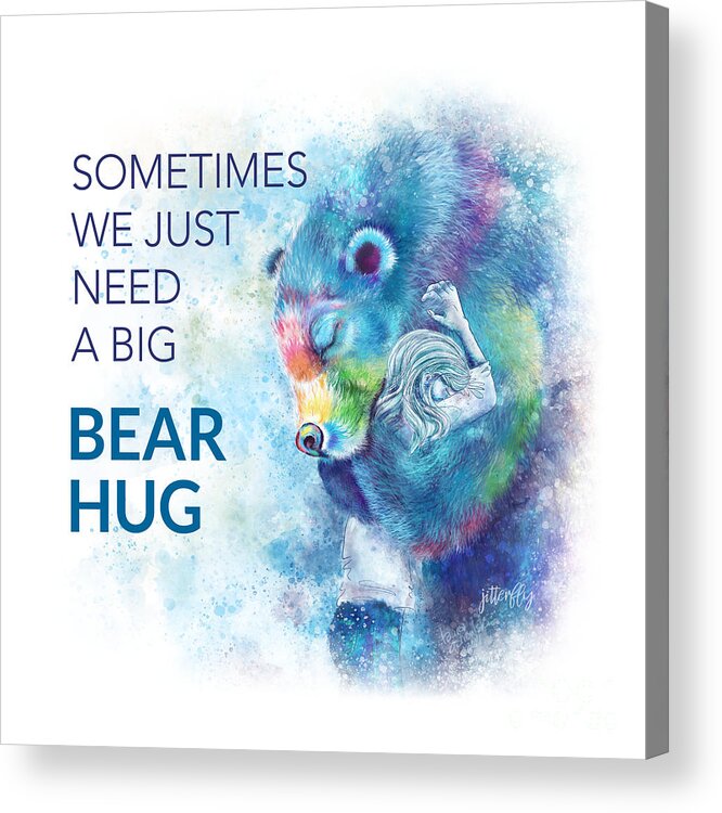 Need A Hug Acrylic Print featuring the digital art Need A Bear Hug by Laura Ostrowski