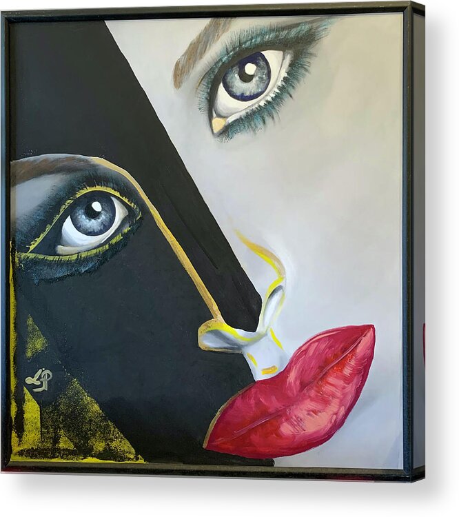 Portrait Acrylic Print featuring the painting Neo-noir by Leslie Porter