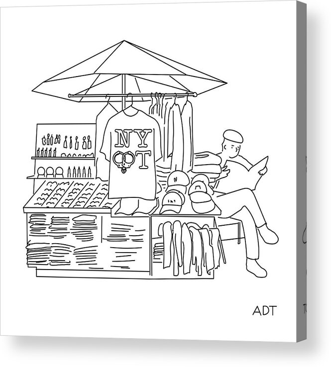 Captionless Acrylic Print featuring the drawing New Yorker April 4, 2023 by Adam Douglas Thompson