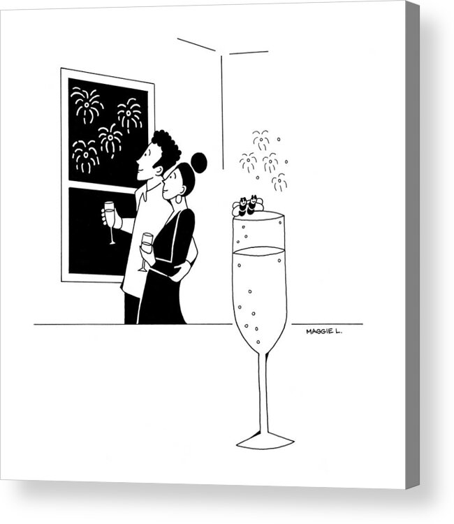 Captionless Acrylic Print featuring the drawing New Yorker December 31, 2021 by Maggie Larson