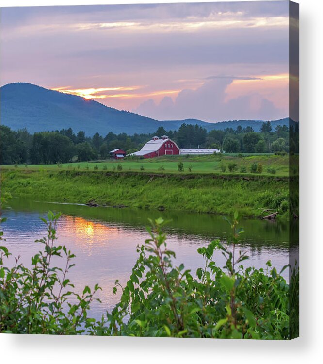 North Acrylic Print featuring the photograph North Country Barn Sunset by Chris Whiton