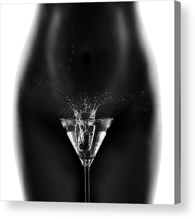 Woman Acrylic Print featuring the photograph Nude woman with martini splash by Johan Swanepoel