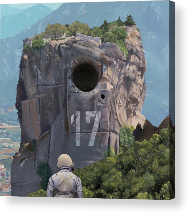 Astronaut Acrylic Print featuring the painting Number 17 by Scott Listfield