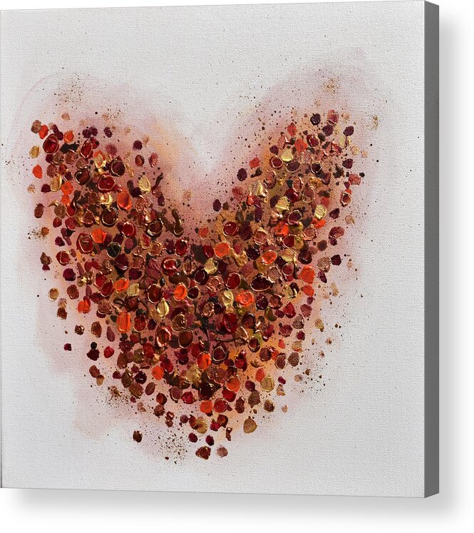 Heart Acrylic Print featuring the painting One Heart by Amanda Dagg