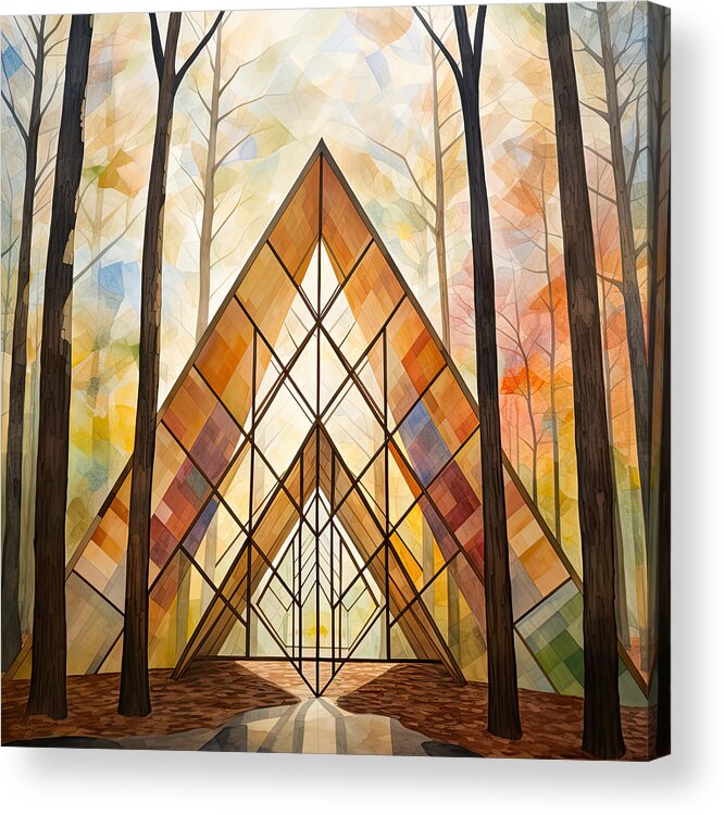 Architecture And Nature Acrylic Print featuring the painting Orange Escape - Orange Art by Lourry Legarde