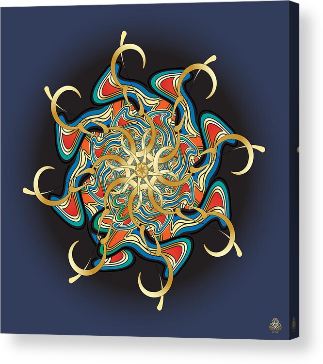 Mandala Graphic Design Acrylic Print featuring the digital art Ornativo Vero Circulus No 4231 by Alan Bennington