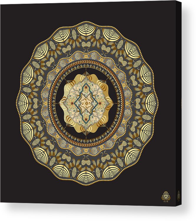 Mandala Graphic Design Acrylic Print featuring the digital art Ornativo Vero Circulus No 4278 by Alan Bennington