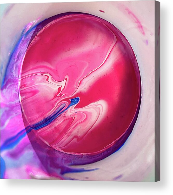 Paint Acrylic Print featuring the photograph Paint in Plastic Cup Acrylic Pouring Leftover 10 by Matthias Hauser