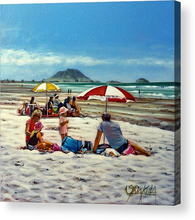 Papamoa Beach Acrylic Print featuring the painting Papamoa Beach 150309 by Sylvia Kula