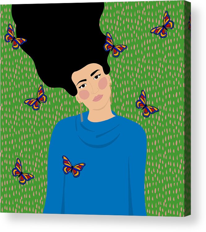  Acrylic Print featuring the digital art Papillon by Nancy Levan