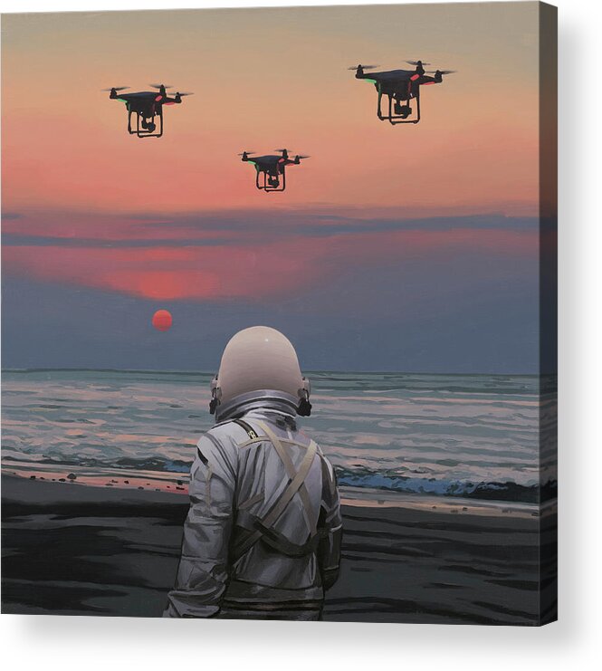 Astronaut Acrylic Print featuring the painting Patrol by Scott Listfield