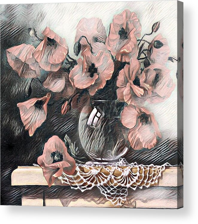 Florals Acrylic Print featuring the painting Peaceful Moment by Teresa Trotter