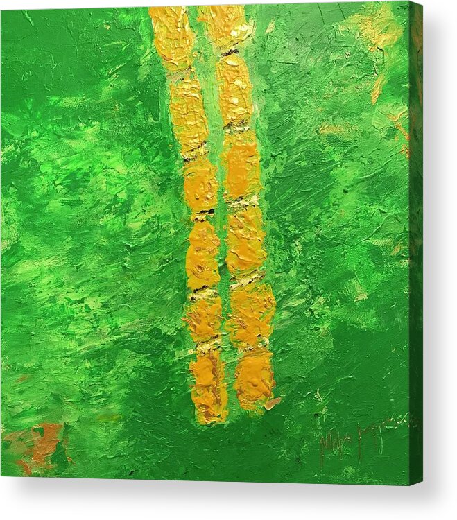 Green Acrylic Print featuring the painting Petits Sucres by Medge Jaspan