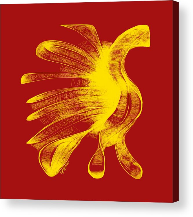 Phoenix Acrylic Print featuring the digital art Phoenix #1 by Ljev Rjadcenko