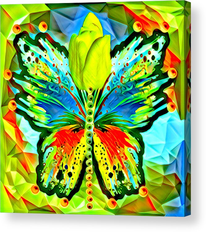Graphic Butterfly Acrylic Print featuring the digital art Picture Worth Thousand Words by Gayle Price Thomas