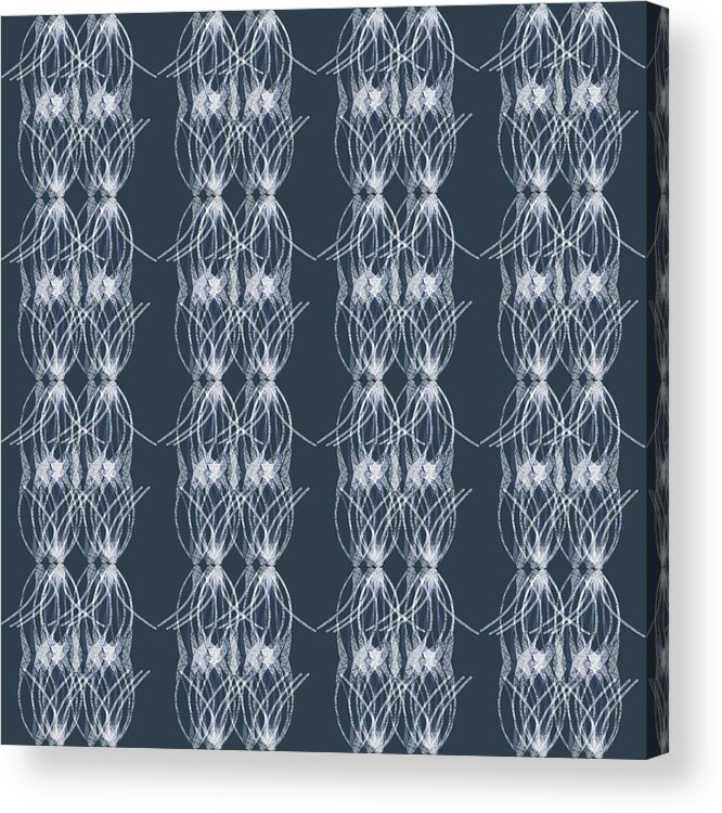Geometric Acrylic Print featuring the digital art Pine Geometric Navy and White by Sand And Chi
