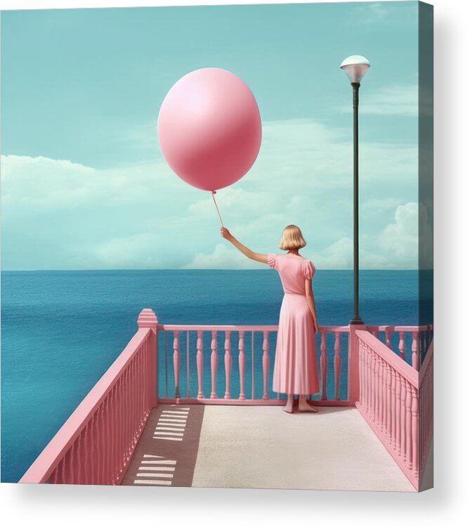 Pink Balloon Acrylic Print featuring the digital art Pink Balloon by Scott Meyer