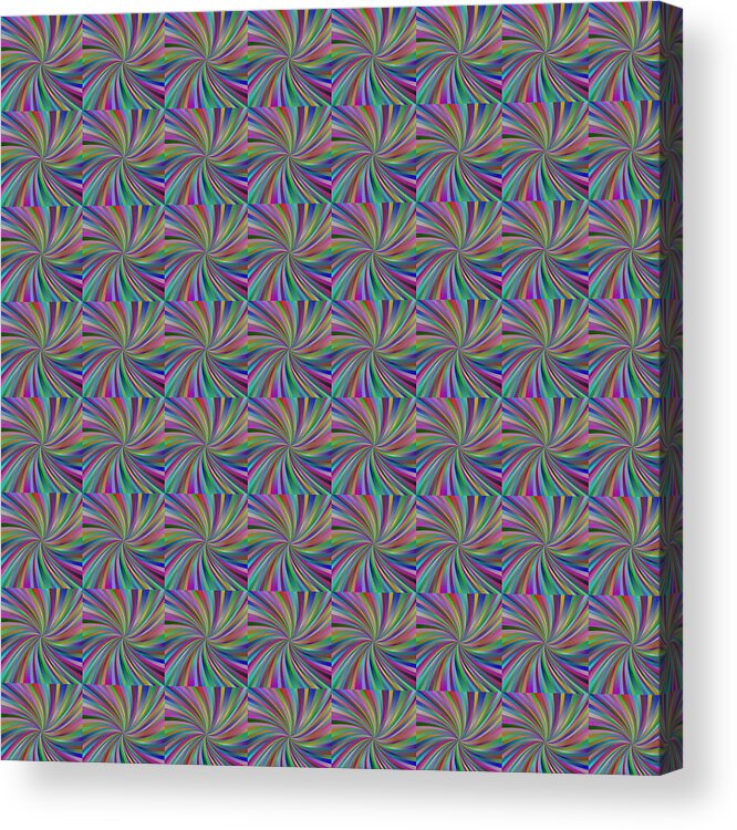 Swirls Acrylic Print featuring the digital art Pink Purple, Green and More Swirl Repeating Pattern by Ali Baucom